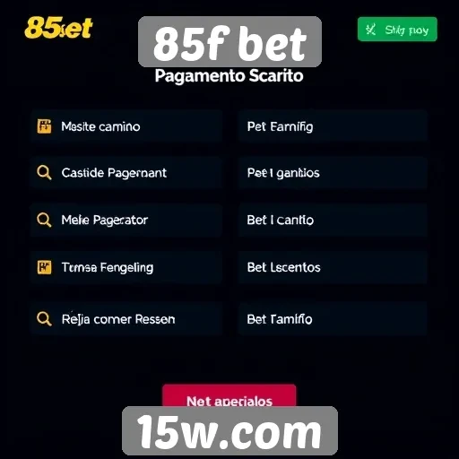 Métodos de pagamento aceitos no 85f bet
